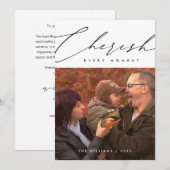 大切な瞬間を永遠に クリスマス家族写真レイオーバー シーズンカード (正面/裏面)