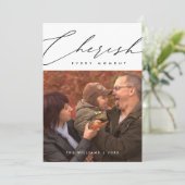 大切な瞬間を永遠に クリスマス家族写真レイオーバー シーズンカード (スタンド正面)