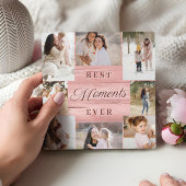 大切な瞬間を永遠に ピンクの木目調 フォトコラージュ フォトプラーク