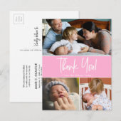 大切な瞬間：カスタマイズ可能なベビーありがとうポー 案内ポストカード (正面/裏面)