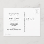 大切な瞬間：カスタマイズ可能なベビーありがとうポー 案内ポストカード (裏面)