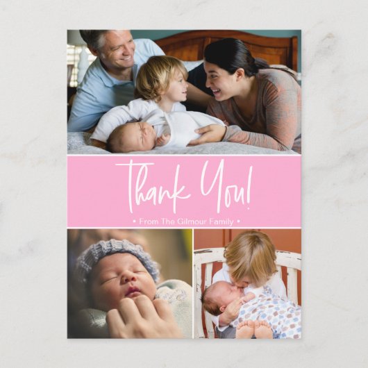 大切な瞬間：カスタマイズ可能なベビーありがとうポー 案内ポストカード (正面)