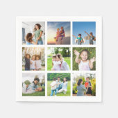 大切な瞬間:カスタマイズ可能な9枚の写真コラージュ スタンダードカクテルナプキン (正面)