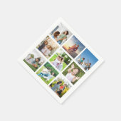 大切な瞬間:カスタマイズ可能な9枚の写真コラージュ スタンダードカクテルナプキン (角)