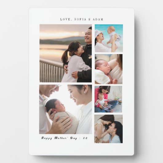 大切な瞬間 | 母の日6写真コラージュ フォトプラーク (正面)