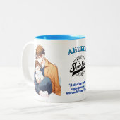 大切な瞬間 – 父と子が抱き締めるマグカップ ツートーンマグカップ (正面左)