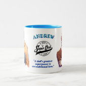 大切な瞬間 – 父と子が抱き締めるマグカップ ツートーンマグカップ (中央)