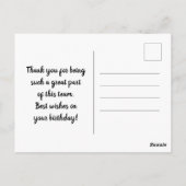 大切な社員に誕生日おめでとう ポストカード (裏面)