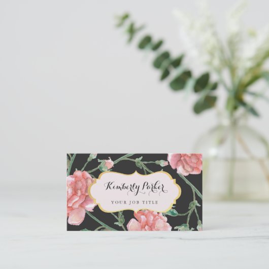 大切な花模様名刺 名刺 (スタンド正面)