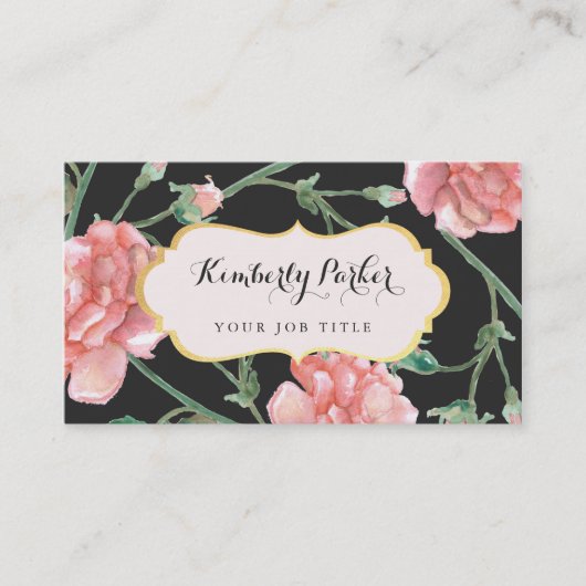 大切な花模様名刺 名刺 (正面)