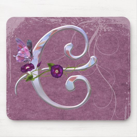 大切な蝶イニシャルC マウスパッド (正面)