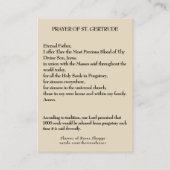 大切な血のイエス・キリストメリーSt.ガートルードの祈りの言葉 名刺 (裏面)