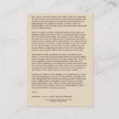 大切な血St.ガートルードの祈りの言葉の神聖なカード 名刺 (裏面)