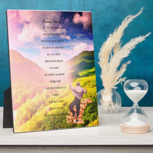 「大切な言葉」エミリー・ディキンソンの詩のプレート フォトプラーク (側面)