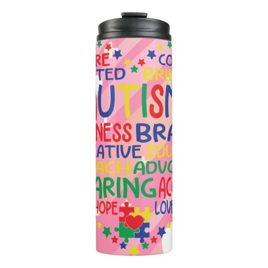 大切な言葉 - 自閉症の心を勇気づける タンブラー (正面)