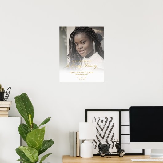 大切な記憶を刻む ゴールドウェディング ラブ 思い出の席  愛する人のために ポスター (ホームオフィス)