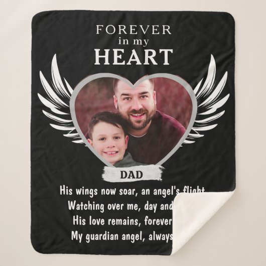 大切な記憶を胸に永遠の天使記念品柔らかな想い出 シェルパブランケット (正面)