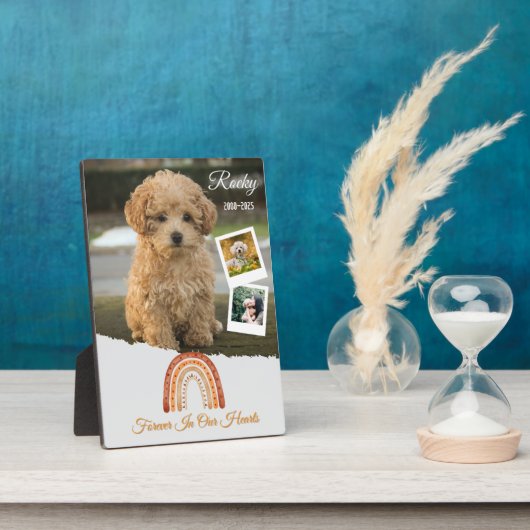 大切な記憶 永遠に 私たちの心の中 ペットメモリアル フォトプラーク (側面)