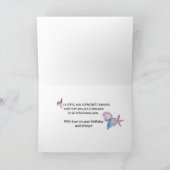 大切な貝殻を持つ育ち息子への誕生日 カード (内部)