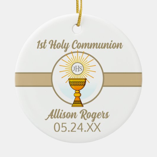 大切な贈り物!ファーストコミュニオンオーナメント セラミックオーナメント (正面)