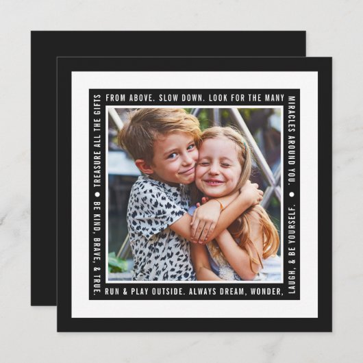 大切な贈り物 | 黒 | 写真 シーズンカード (正面/裏面)