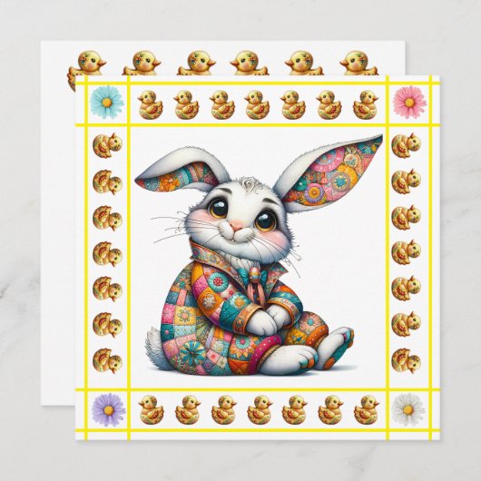 大切な赤ちゃん動物 テーマ - 招待状 (正面/裏面)