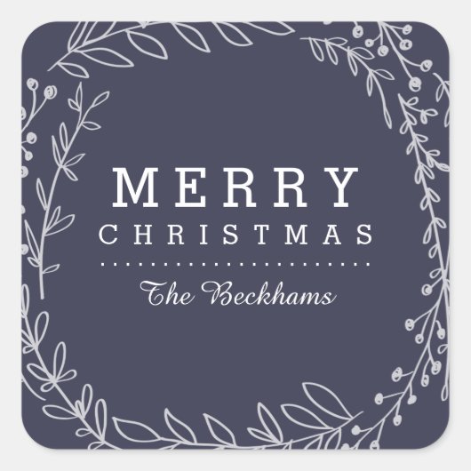 大切な |カスタムクリスマスステッカー スクエアシール (正面)