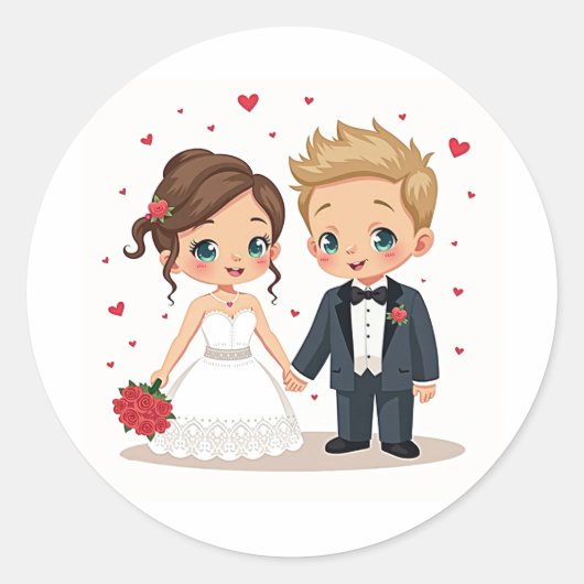 大切な&愛のステッ結婚カー ラウンドシール (正面)