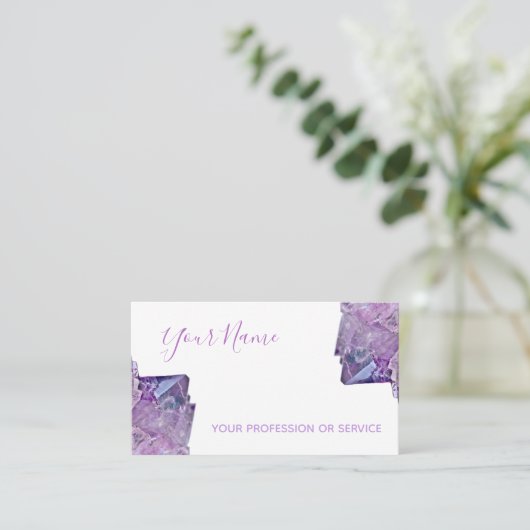 大切アメジスト宝石ジュエラージュエリービジネスca 名刺 (スタンド正面)