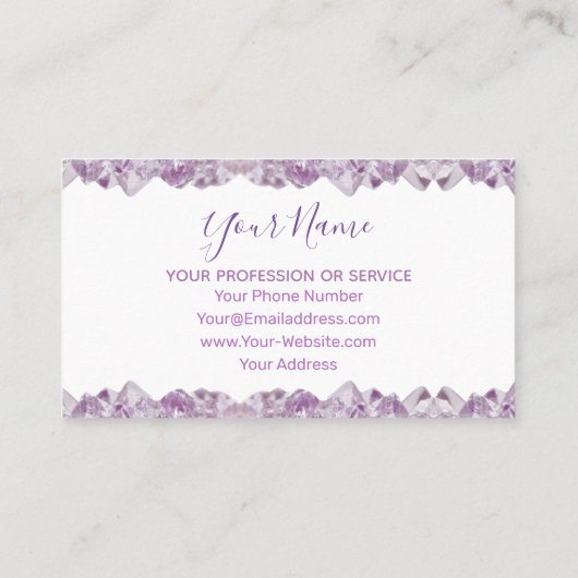 大切アメジスト宝石ジュエリー 名刺 (裏面)