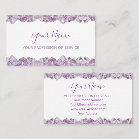 大切アメジスト宝石ジュエリー 名刺 (正面/裏面)