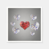 大切ダイヤエレガントモンドハート スタンダードカクテルナプキン (正面)