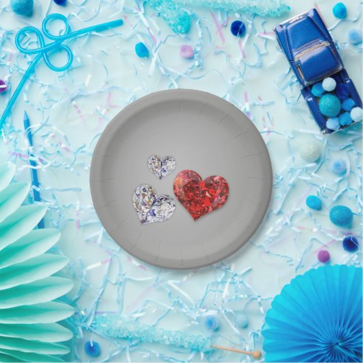 大切ダイヤエレガントモンドハート ペーパープレート (パーティー)