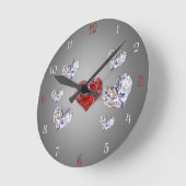 大切ダイヤエレガントモンドハート ラウンド壁時計 (傾斜)