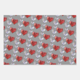 大切ダイヤエレガントモンドハート ラッピングペーパーシート