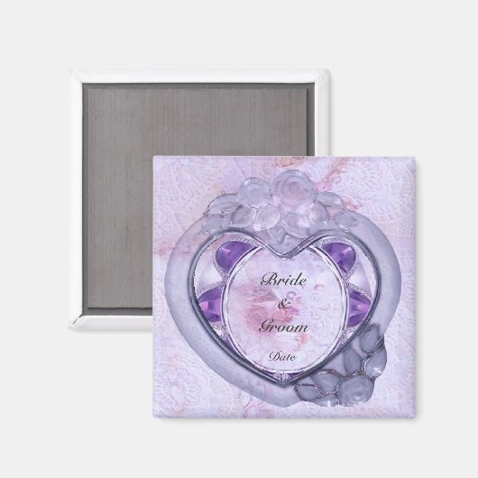 大切ハート結婚式の引き出物磁石 マグネット (正面/裏面)