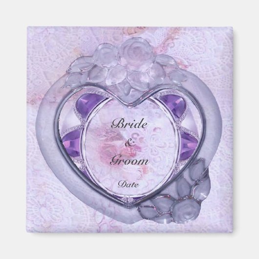 大切ハート結婚式の引き出物磁石 マグネット (正面)