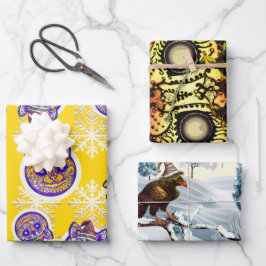 大切休日ラッピング紙3枚組 ラッピングペーパーシート