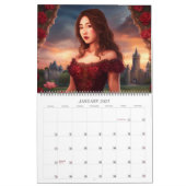 大切宝石の誕生石ゴシック美術 カレンダー (1月 2027)