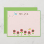 大切開花フラットサンキューカード サンキューカード (正面/裏面)