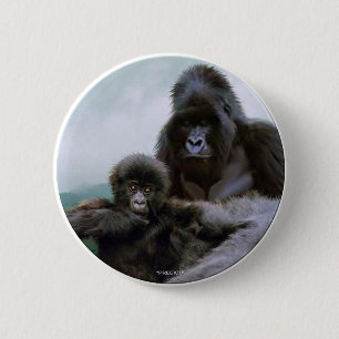 "大切" Primate - Mountain Gorilla Button 缶バッジ