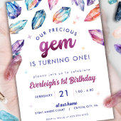 大切Gem 1st Birthday Crystal 招待状