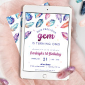 大切Gem 1st Birthday Crystal 招待状