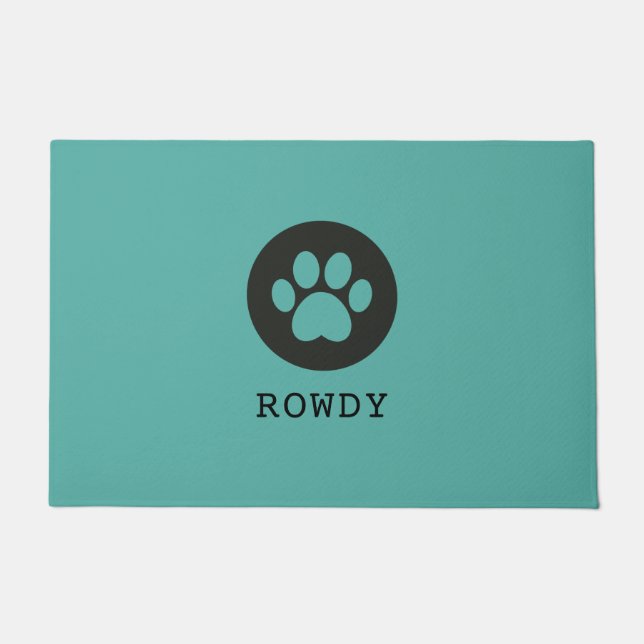 大切Pawcelsロゴカスタマイズ可能なフードマット ドアマット (正面)