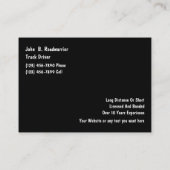 大判カメラのトラック運送 名刺 (裏面)