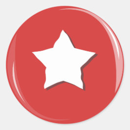 大動揺して白スターレッド ラウンドシール