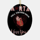 大動脈は私がどれだけ君を愛しているかを教えるハート セラミックオーナメント (右)