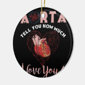 大動脈は私がどれだけ君を愛しているかを教えるハート セラミックオーナメント (左)