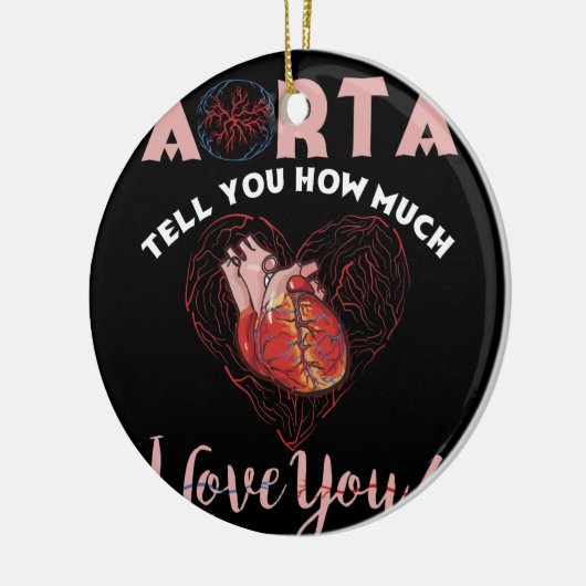 大動脈は私がどれだけ君を愛しているかを教えるハート セラミックオーナメント (左)