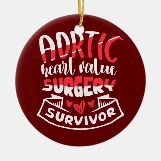 大動脈ハートの手術を受けたハート病の遺族 セラミックオーナメント (正面)